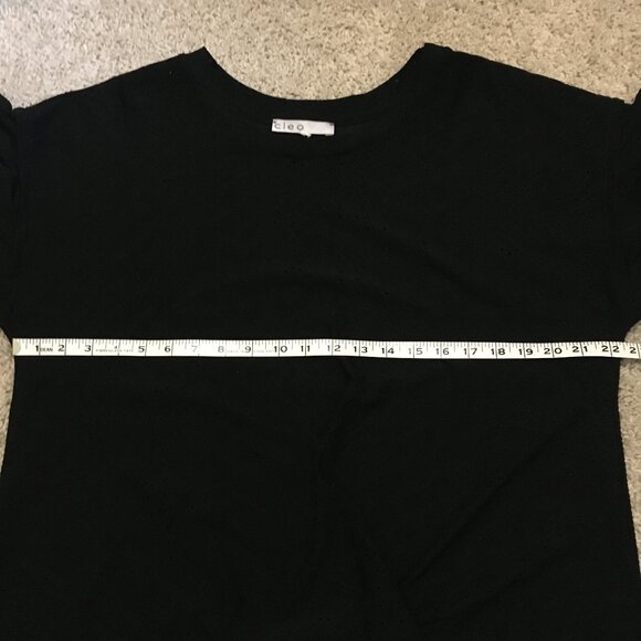 Gothic Black Eyelet Flutter Sleeve Twist Waist Tee - Picture 12 of 15